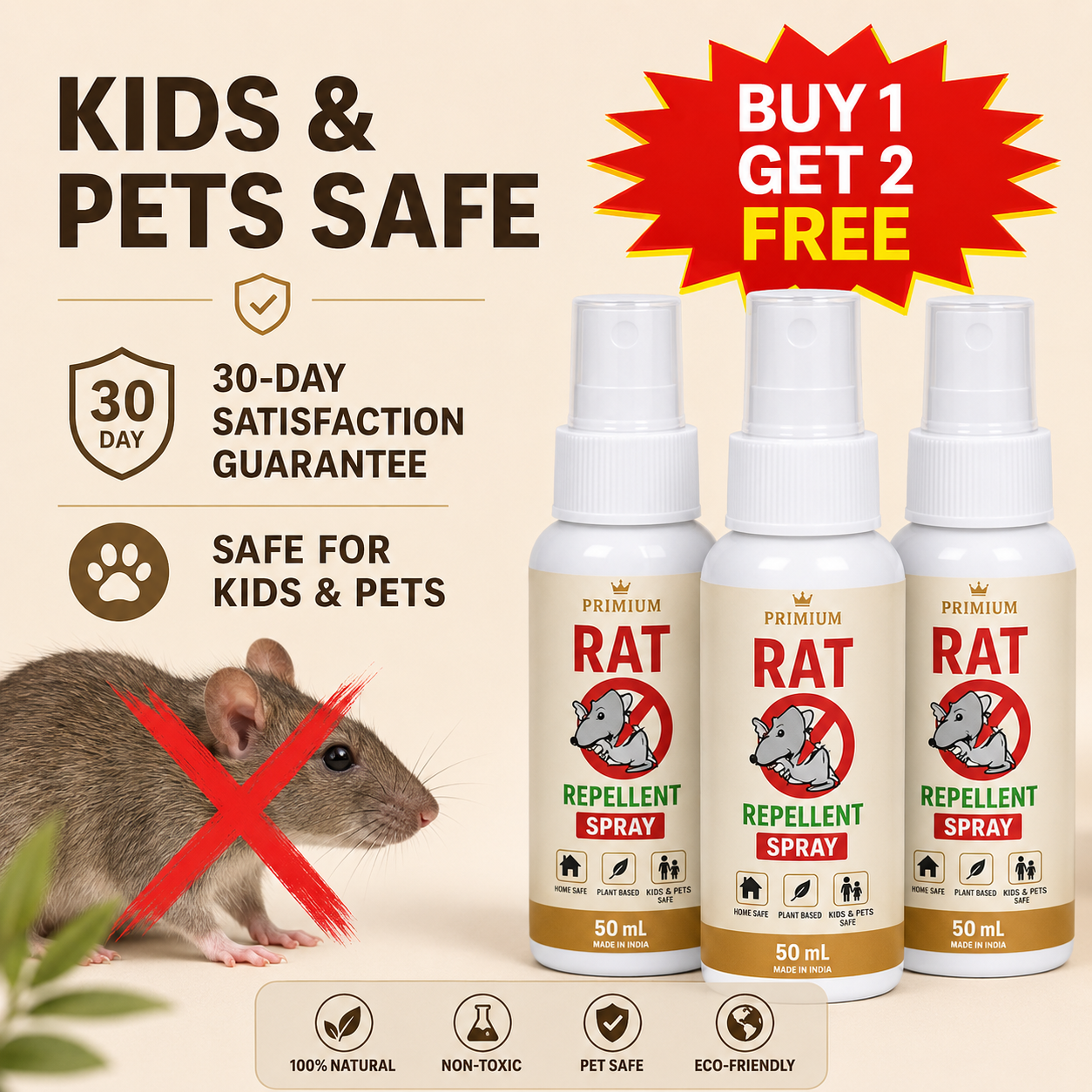 Rat Repellent Spray 50ML Buy 1 Get 2 Free