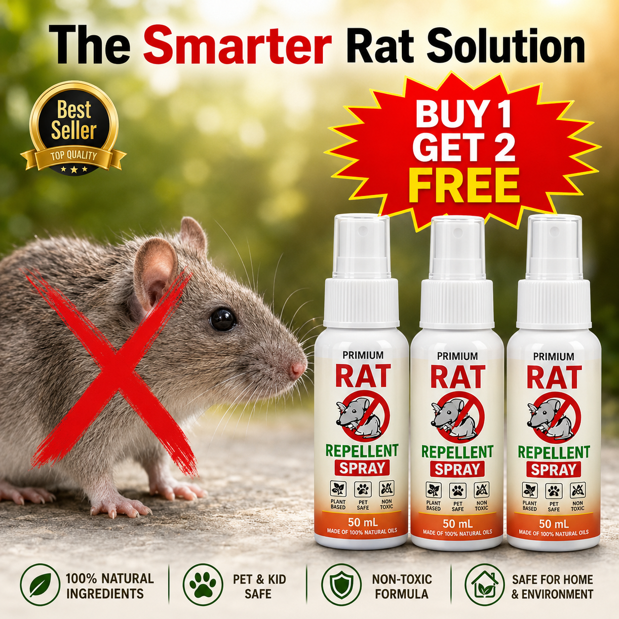 Rat Repellent Spray 50ML Buy 1 Get 2 Free